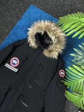 Canada Goose Expedition Parka Black Made in Canada Vintage Down Jacket Fur Hood