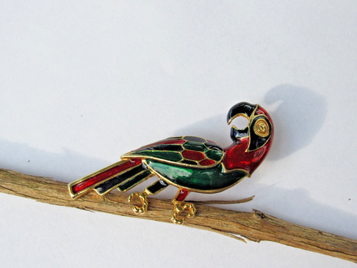 Broche émaillée oiseau - broche,