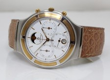 Montre en Quartz Eterna Air Force Bicolore Chrono Cadran Blanc Phases Lune