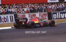 THIERRY BOUTSEN BENETTON B187 BRITISH GP 1987 35MM SLIDE PHOTOGRAPH SILVERSTONE
