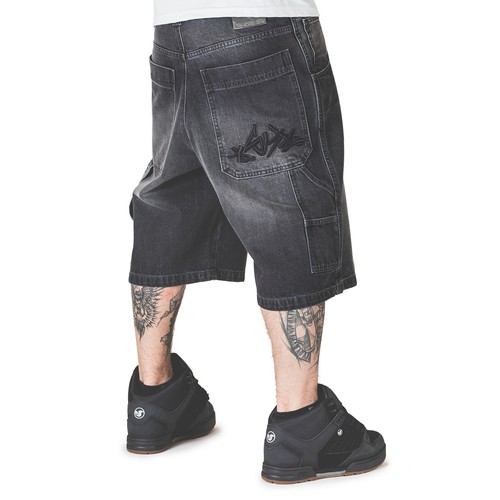 Bermudes jean noir baggy - en,