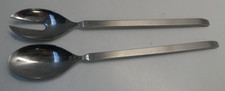 VINTAGE ALESSI INOX 18/10 MID CENTURY SALAD SERVER SPOONS STAINLESS STEEL SCANDI