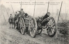 POSTCARD THE GREAT WAR 1914 BATTLE OF THE YSER NEW ENGLISH MORTAR