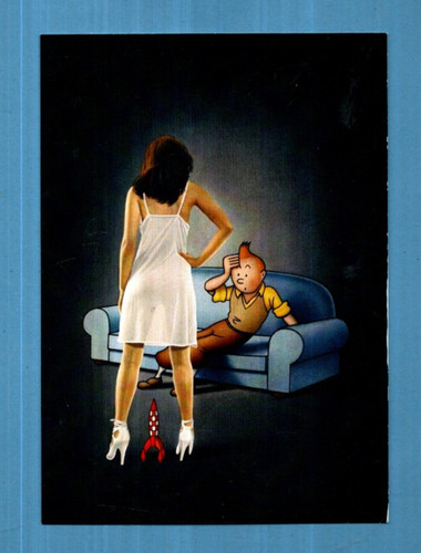 Carte postale tintin pin - tintin, la