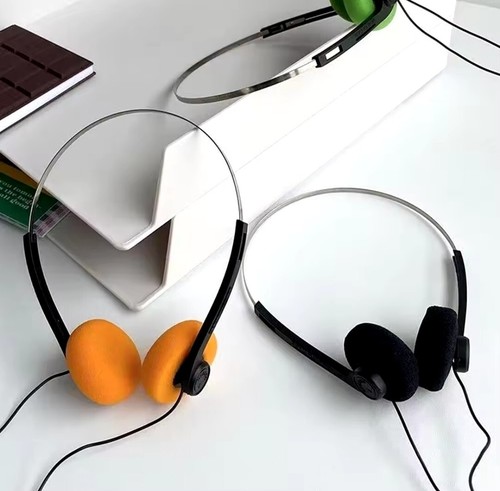 Casque audio filaire orange - casque,