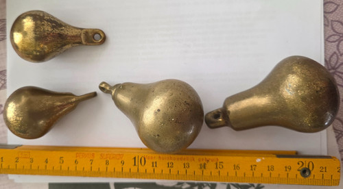 Clock weights brass vintage - clock,