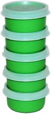Tupperware SMIDGETS Green w/Sheer Seals ~ Mini 1 oz Containers ~ Set of 5 ~ NEW!
