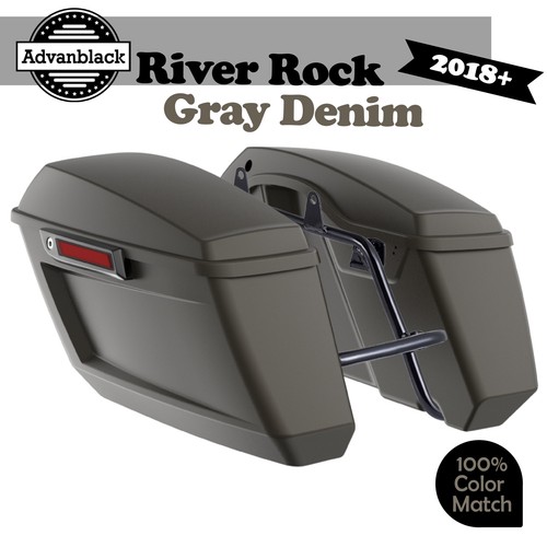 River rock gray denim - river,