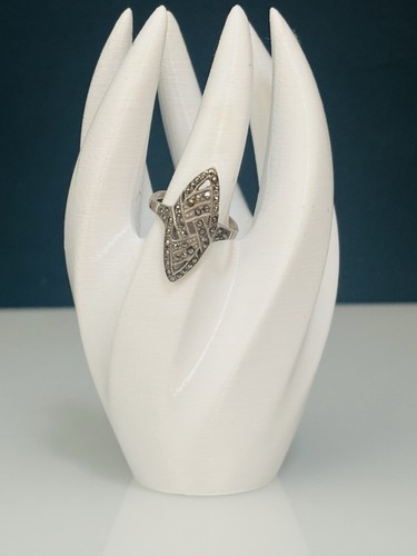 Bague marquise ajourée - , en