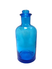 Bouteille en verre bleu