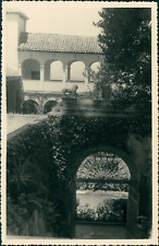 Spain, Granada, Alhambra, Portal of the Gardens of the Generalife, ca.1952, Vintage 
