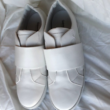 New CALVIN KLEIN COLLECTION $800 White Slip On Vamp Strap Sneakers Italy EU 43.5