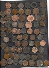 70 pièces bronze : Révolution , Ceres, Napoléon III , usées , frottées