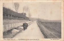 CP WAR 1914-15 ALPINE HUNTERS ON PATROL - CARD FROM NOTEBOOK - 66810