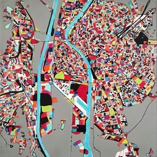 Tableau, peinture, carte