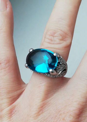 Bague argent avec topaz - bague,