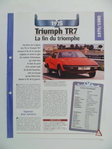 Carte fiche auto - carte, tr7