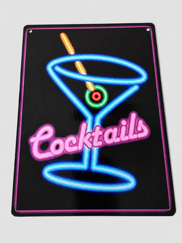 Plaque metal cocktails retro - metal,