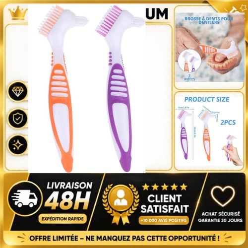 Brosse dentier double face - brosse, à