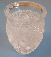 LALIQUE Crystal BAGATELLE Birds Vase large Perfect Art glass leaves frosted