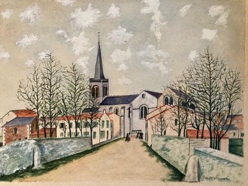 Beau dessin 1950 - beau, aquarelle