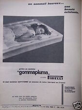1958 ADVERTISING GUMAPIUMA PIRELLI PROCESSES UPHOLSTERED MATTRESS - ADVERTISING