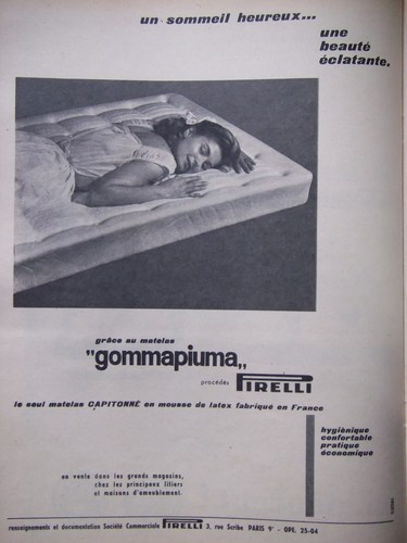 Publicité 1958 matelas - publicitÉ,