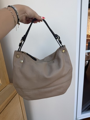 Sac main cuir beige - sac,