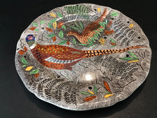 plate GIEN RAMBOUILLET pheasant dinner plate pheasant Designed Jean Bertholle