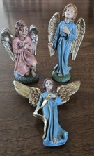 3 Vintage 1960s  Fontanini Style Angel Nativity Creche Figurines Italy Preowned
