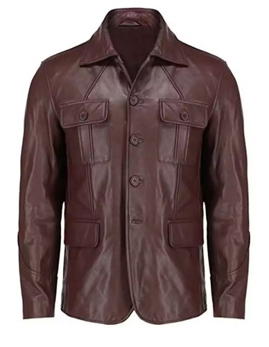 Veste cuir marron pour - en,