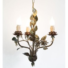 Lustre en Fer Et Feuilles A 3 Lumières