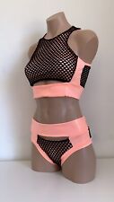 Schminke ? Gelato pole dance wear fishnet set mesh crop top low waist bottoms 