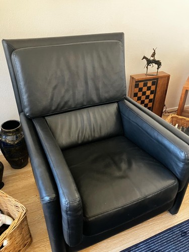 Lot fauteuils cuir noir - lot, de