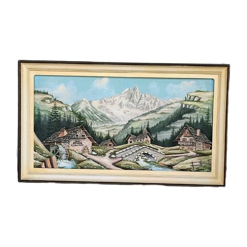 Grand tableau montagne vintage - tableau,