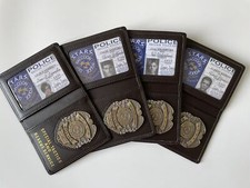 Resident Evil Stars Leon RACCOON Metal Badge DEP with Card ID Wallet Holder Case