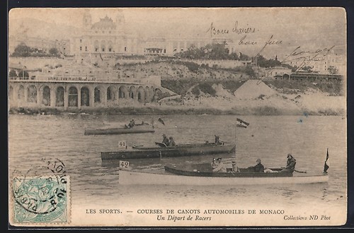 Carte postale monaco courses - monaco,,