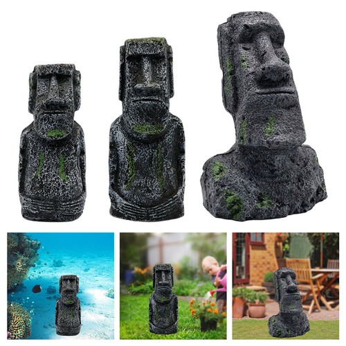 Aquarium moai résine île - aquarium,