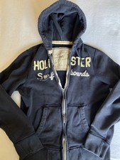 Hollister Hooded Sweat Jacket Men’s Sz L Distressed Torn Perfectly Thrashed 