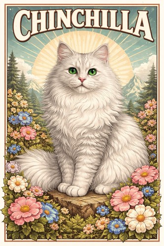 Affiche poster chat chinchilla - poster,