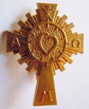 Insigne boutonnière Catholique SAINT PIE X (Fraternité ?)COEUR SACRE ancien