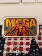 2024 DONALD Trump DON WICK MAGA 1 oz Colorized Silver ART Bar LOT#818