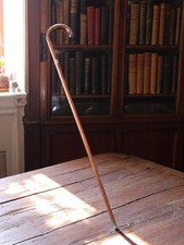 Canne Ancienne en Bois avec Anneau en Laiton | Style Vintage Rétro