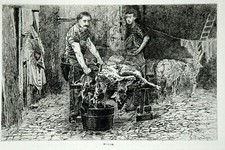 Original FRANCOIS PIERDON French Impressionist Etching "Une Boucherie" 1874