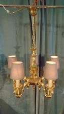 Lustre en bronze doré à 5