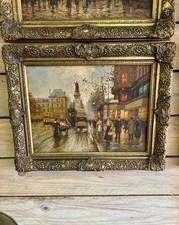 Huile Toile Encadrée Doré
