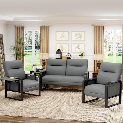 3pc faux leather living room - faux,