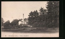 Old postcard Bligny, factory and laundry 