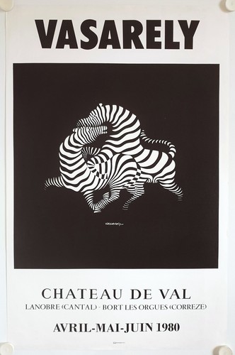 Affiche vasarely 1980 chateau - vasarely,