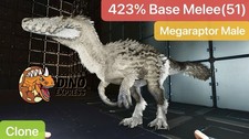 424%(51) Megaraptor Level 223 Male Clone ASA Valguero new DINO Survival Ascended